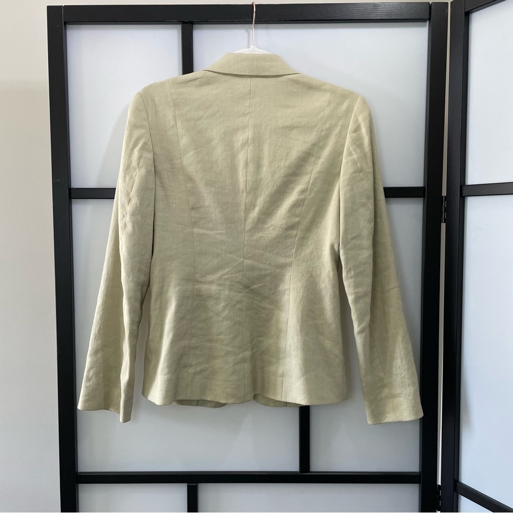 [0] Banana Republic Stretch Beige Linen & Rayon Blend Blazer Made In Italy - Picture 4 of 10